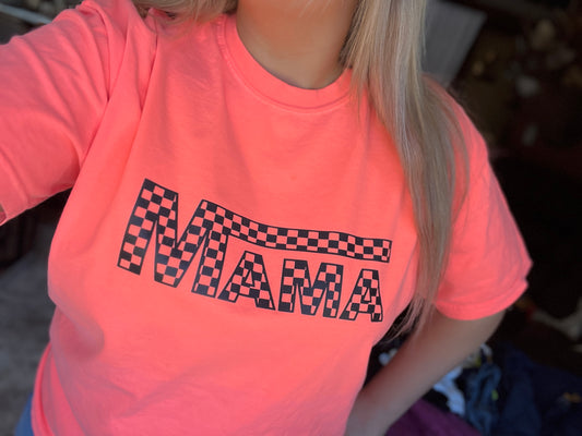 Neon Mama Checkered Tee