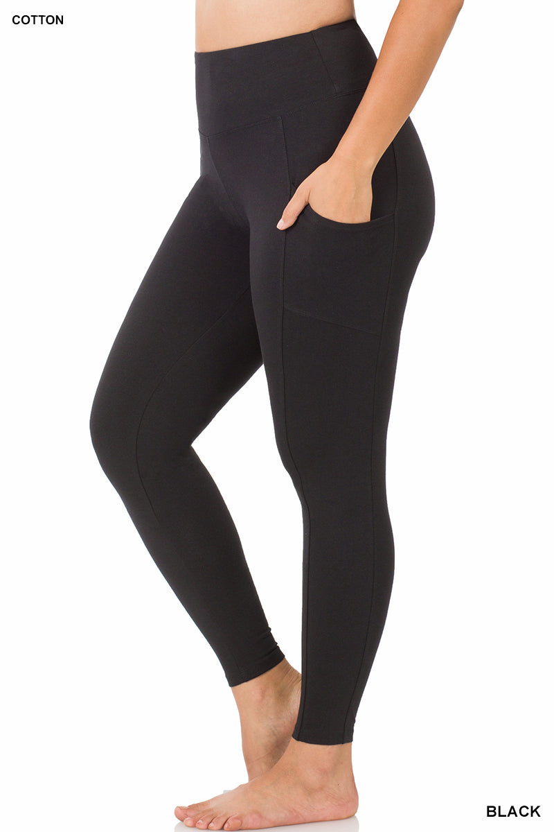 Black Pocket Leggings- PLUS