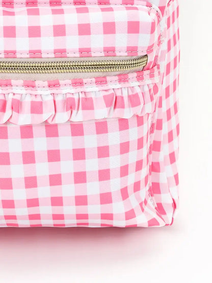 Pink Plaid Large Kids Backpack- PREORDER